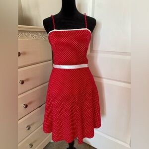 Vintage Y2K red polka dot sundress / coquette / retro